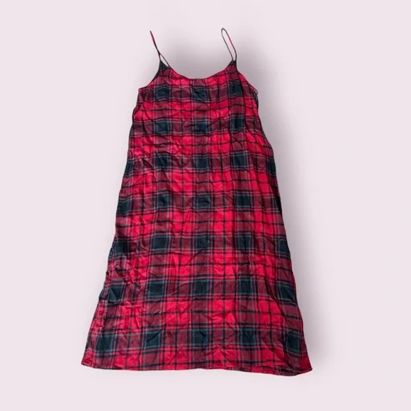 Women’s Dex Red And Black Plaid Spaghetti Strap Dress Size Medium - Picture 9 of 10